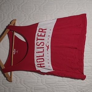 Cherry Red Hollister Logo Tank Cropped size Large